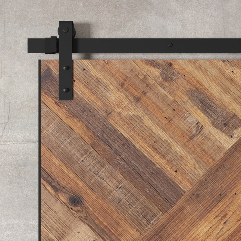 Porte de grange en lambris de bois manufacturé avec ensemble d'installation Malibu, l 36 po x H 96 po, Naturel