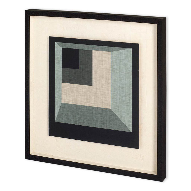 «Geometric Perspectives IV» par June Vess a, reproduction d'art texturée encadrée à la main, Geometric Perspective I, Noir