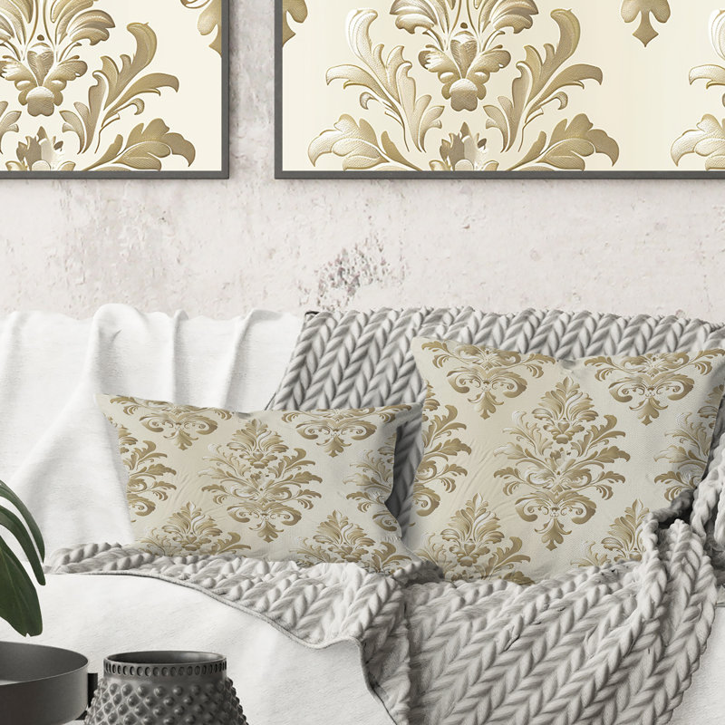 Coussin lombaire beige Glam Damask I - Glam