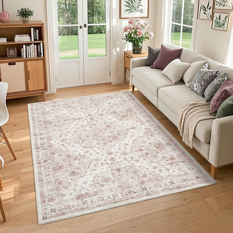 Abstract Area Rug, Rectangle 160 x 230 cm, Pink
