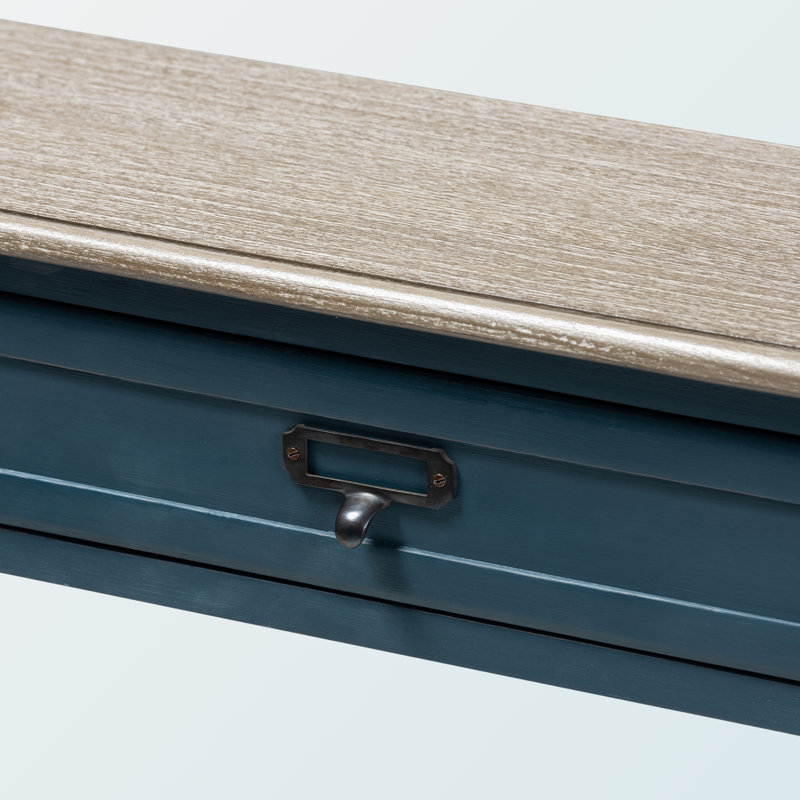 Console Flora, à un tiroir, brun / bleu Flora 29,68 po x l 31,2 po x P 9,82 po Flora
