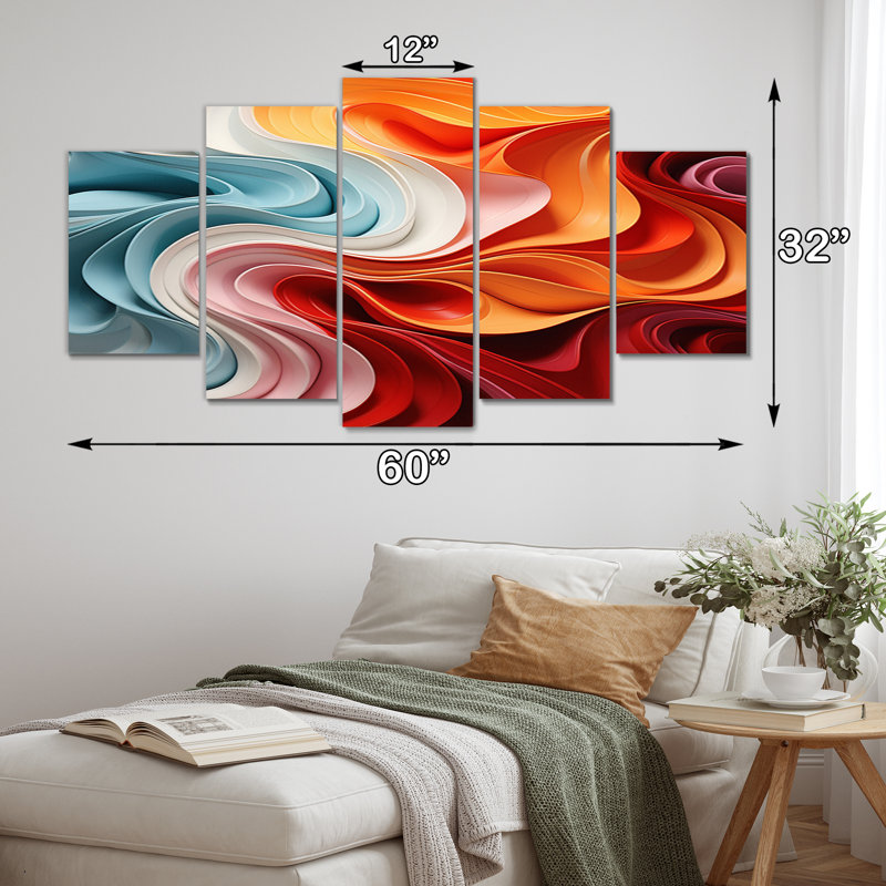 Opt Opt Chromatique Delirium IV - reproduction d'art moderne sur toile - 5 panneaux