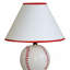 Lampe de table haute 12 po en céramique, forme baseball, abat-jour en lin