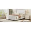 Lit tapissier à oreilles de 51 po de hauteur, sans sommier tapissier, beige-187504467