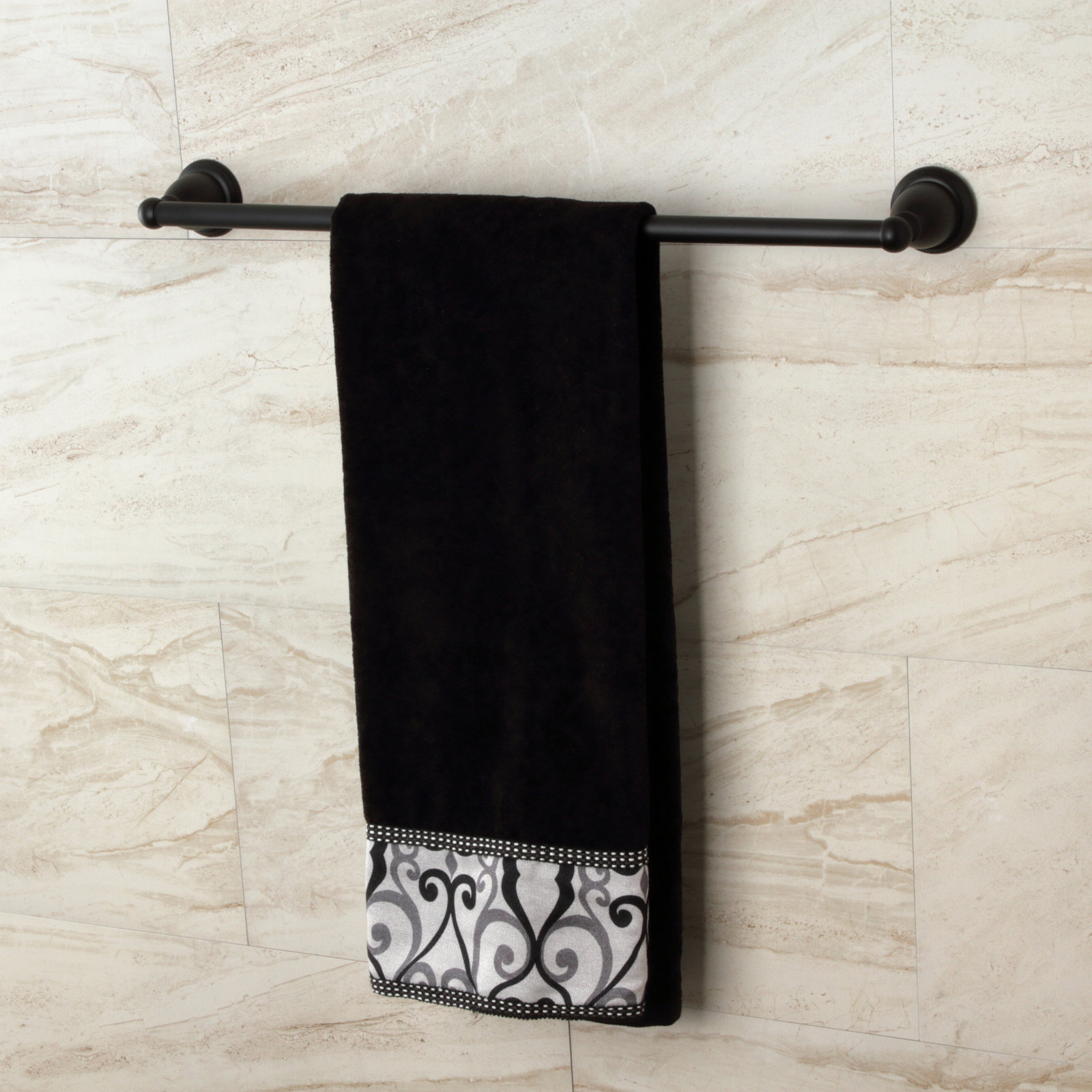 Kingston Brass Heritage 24-Inch Towel Bar, Matte Black