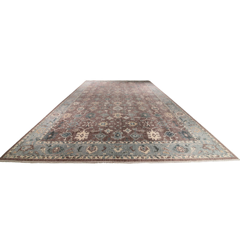 Tapis traditionnel mauve et bleu 13 x 20