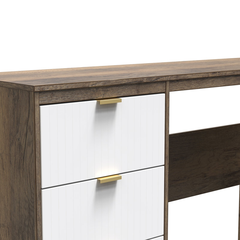 Charay Dressing Table, White Matt/Vintage Oak