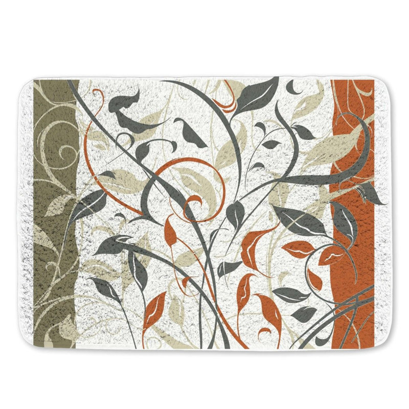 Cailinn Microfiber / Microsuede Non-Slip Bath Mat, 17"W x 24"L