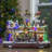 16" White and Brown LED Lighted and Animated Christmas Village with Flying Sleigh Tabletop Decor