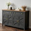 Buffet de 55 po avec 2 tiroirs et armoires, buffet de style classique avec tablettes réglables pour le salon, la cuisine et la salle à manger-212094148