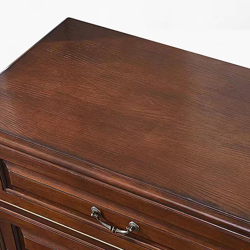 Buffet en bois manufacturé et brun noisette, H 34,65 po x l 29,92 po x P 17,72 po