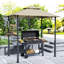 Gazebo de terrasse avec barbecue, cabanon avec crochets, 2,4 m x 1,5 m-134796005