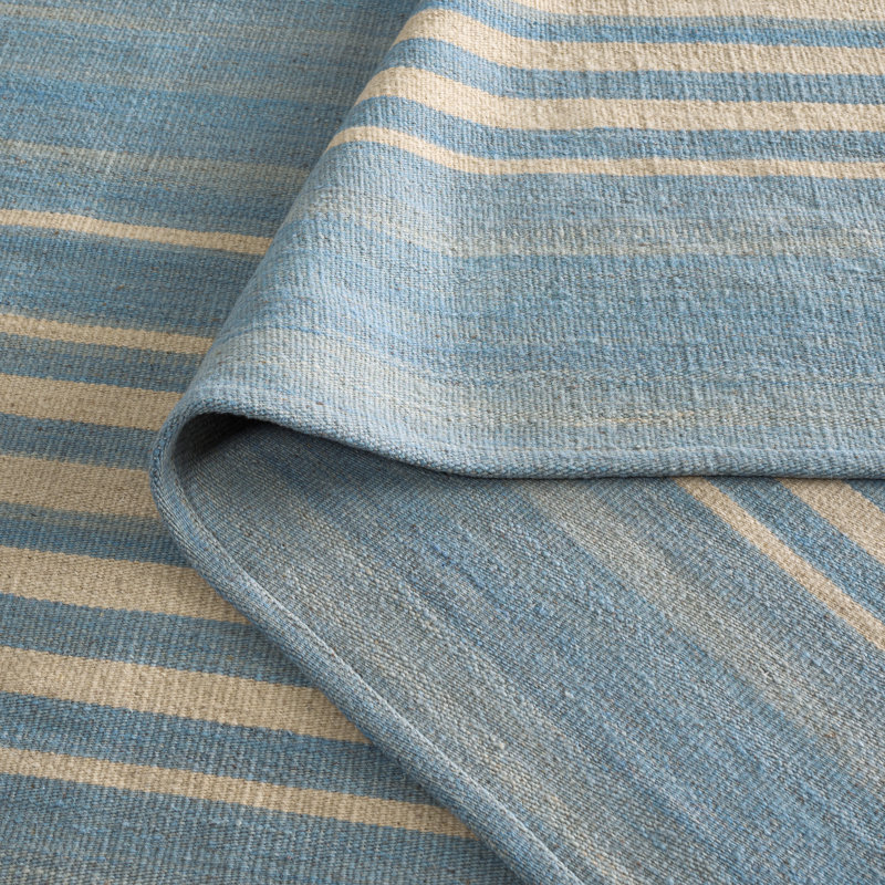 Ralph Lauren Bluff Point Stripe Wool Striped Rug, Rectangle 4' x 6'