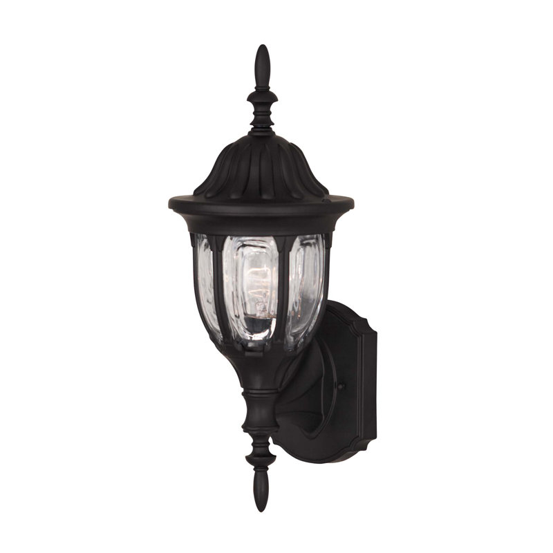 Okanagan Outdoor Wall Lantern in Black, Black
