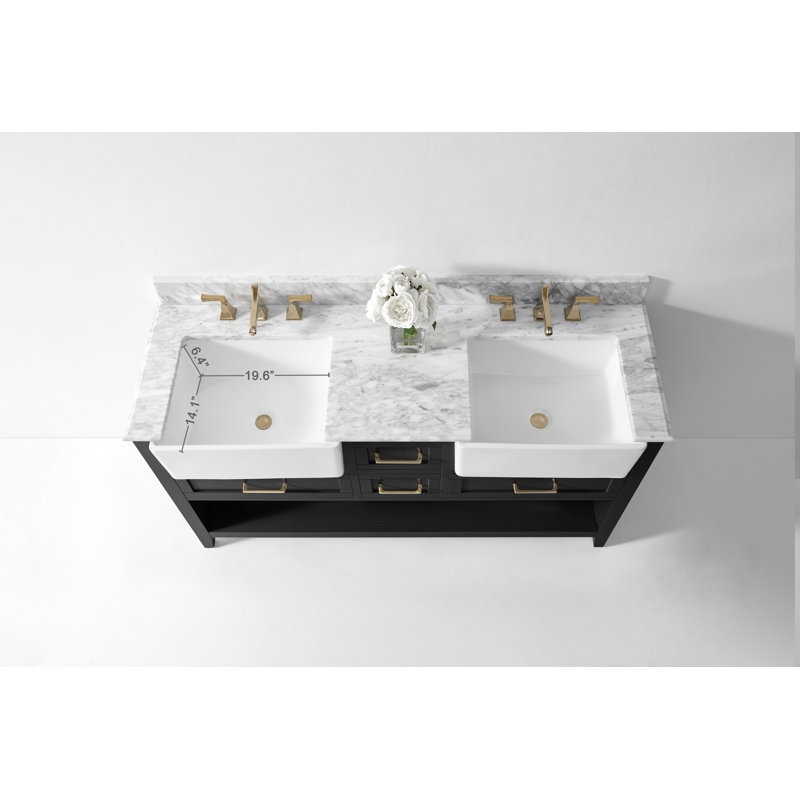 60'' W Double Vanity, Black Onyx