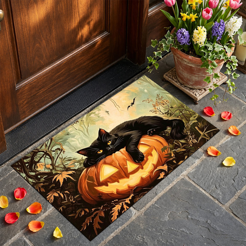 Tapis d'entrée antidérapant pour l'entrée d'Halloween, Halloween 10, 24 po x 36 po