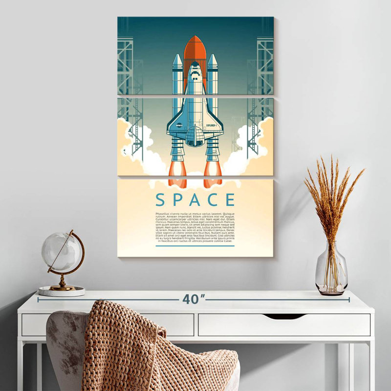 Oberle Space Shuttle Launch Day, 32" H x 20" W