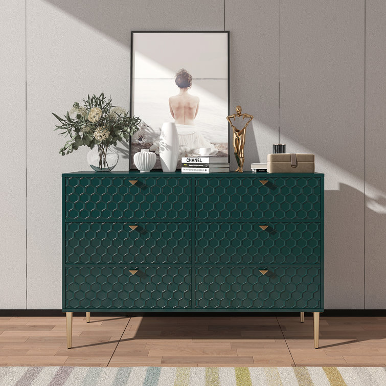 Richmond Biggs Dresser Chest of Drawers in Green Lacquer and Brass –  McKenna Design Co.