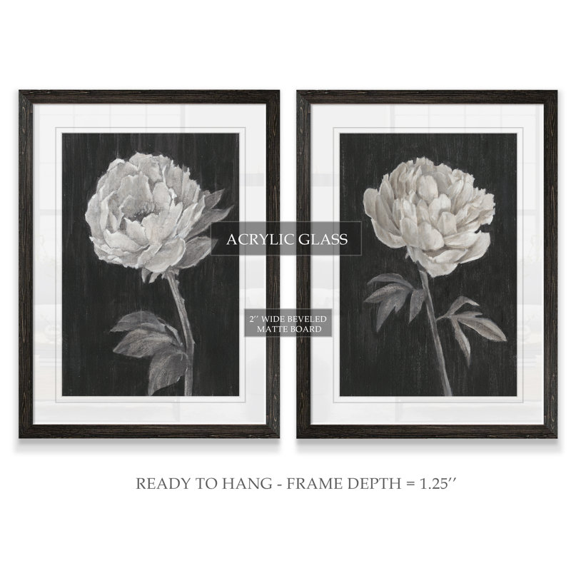 Blanc, H 24 po x l 18 po x P 1,25 po, Cadre ébène
