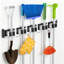 Support mural pour balai et vadrouille avec supports et crochets réglables - Organisateur de garage et de cuisine robuste pour un rangement compact