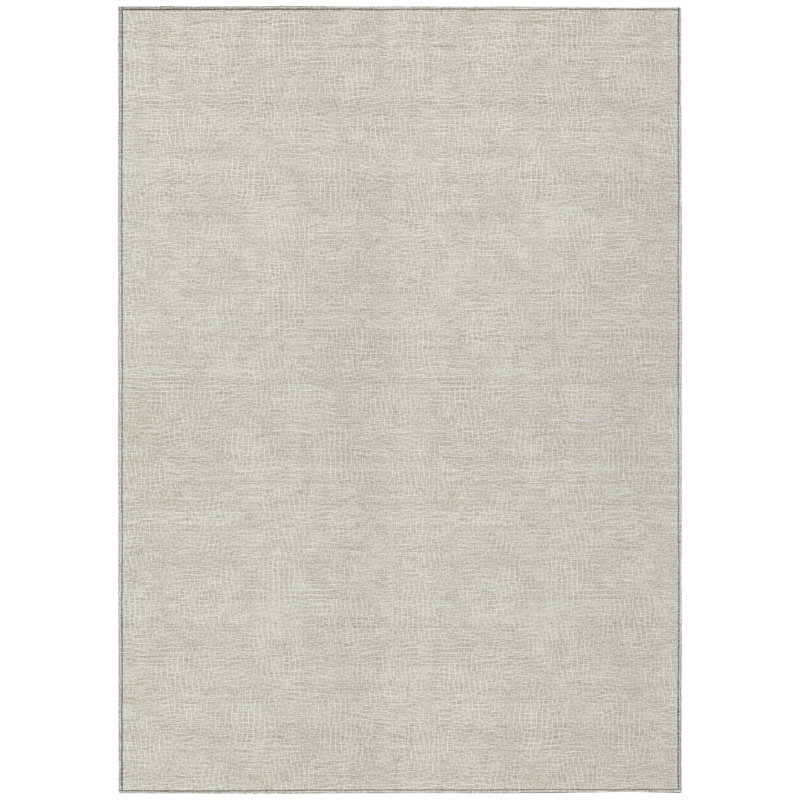 Riyala Beige Washable Indoor-Outdoor Rug - , 5' x 7'6"
