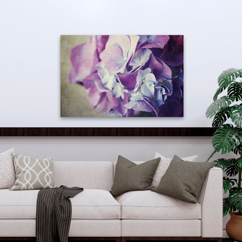 Plantes, fleurs, hortensia, art mural, H 32 po x l 48 po