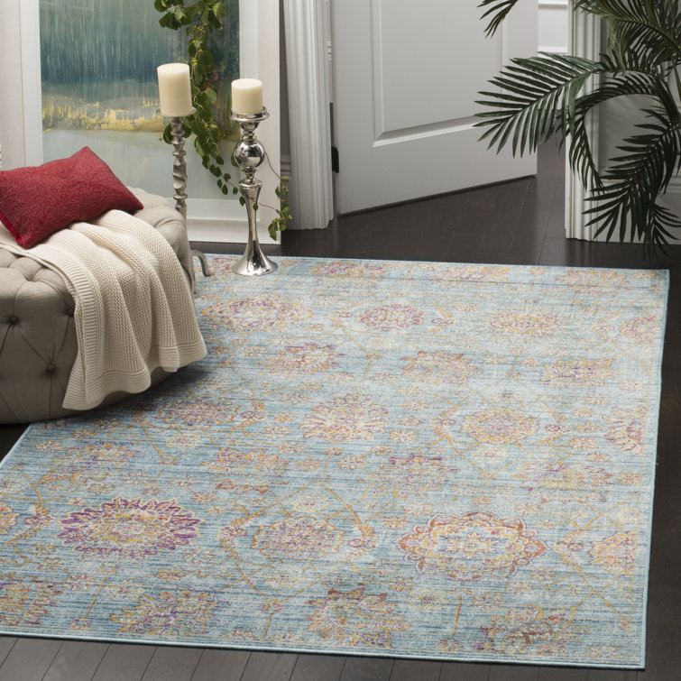 Beausejour Viscose Oriental Rug in Blue/Multi