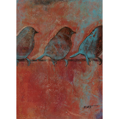 Row of Sparrows II 1 Piece Wrapped Canvas Painting