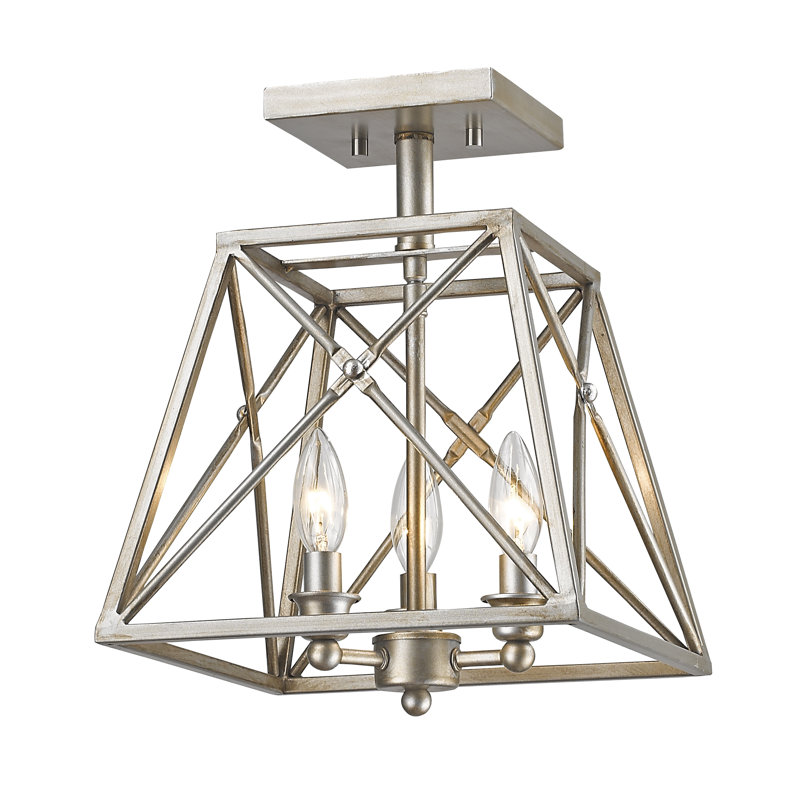 Tolya Semi Flush Mount, Antique Silver, Antique Silver