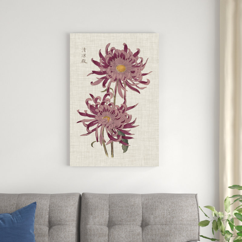 «Vibrant Mums II» par Vision Studio - peinture sur toile tendue, H 36 po x l 24 po x P 1,25 po