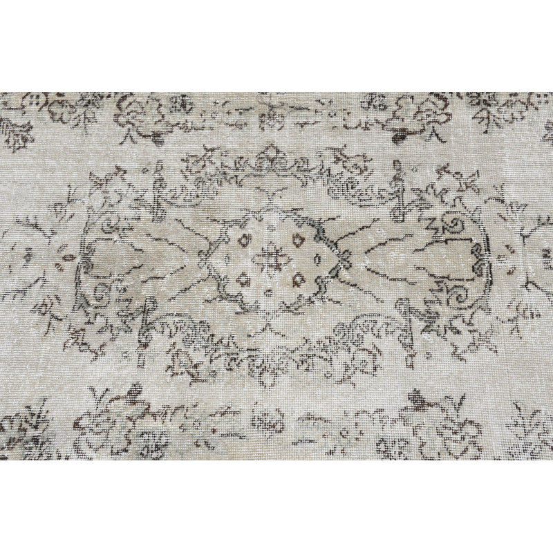 Tapis turc rétro de style bohème beige pour une décoration intérieure élégante de 47 x 83 pouces