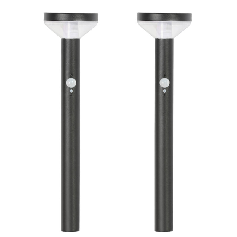 Éclairage solaire solaire d'extérieur Dusk to Dawn, H 23,6 po x l 4,9 po x P 4,9 po, Noire paquet de deux