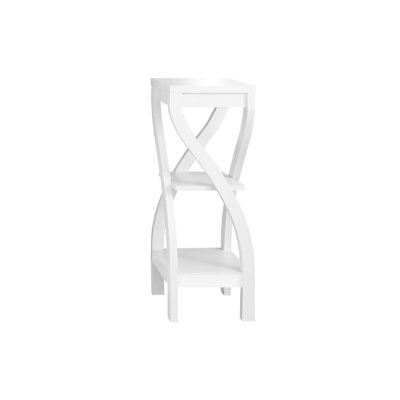 Accent Table, Side, End, Plant Stand, Square, Living Room, Bedroom, White Laminate, Contemporary, Modern