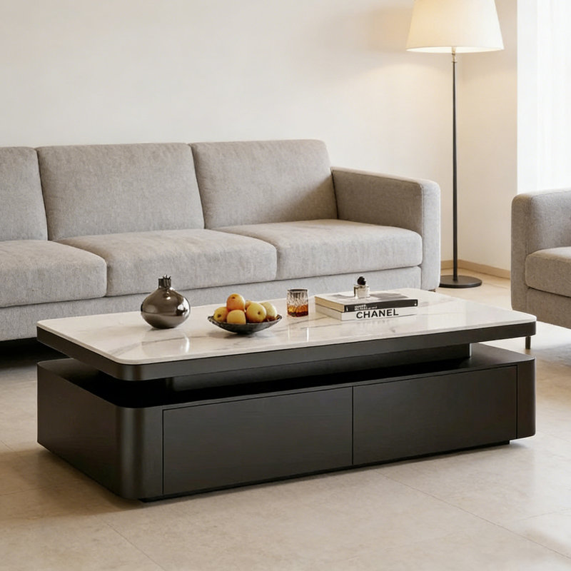 Table basse haut de gamme Modern Luxury, H 16,53 po x L 47,24 po x l 23,62 po