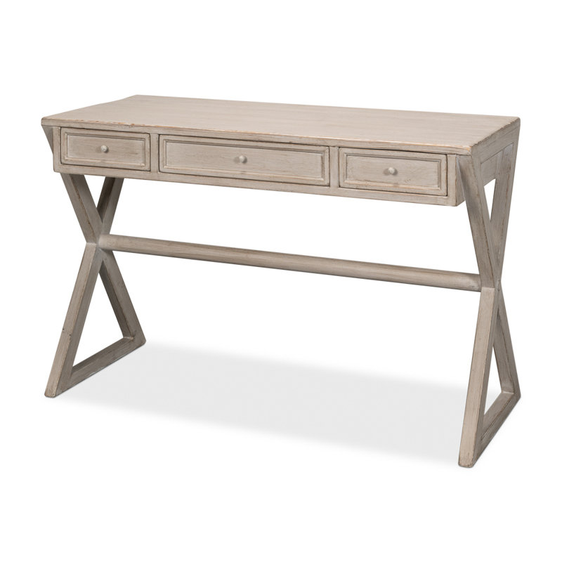 Kitchen Solid Wood Writing Desk, Stone Gray