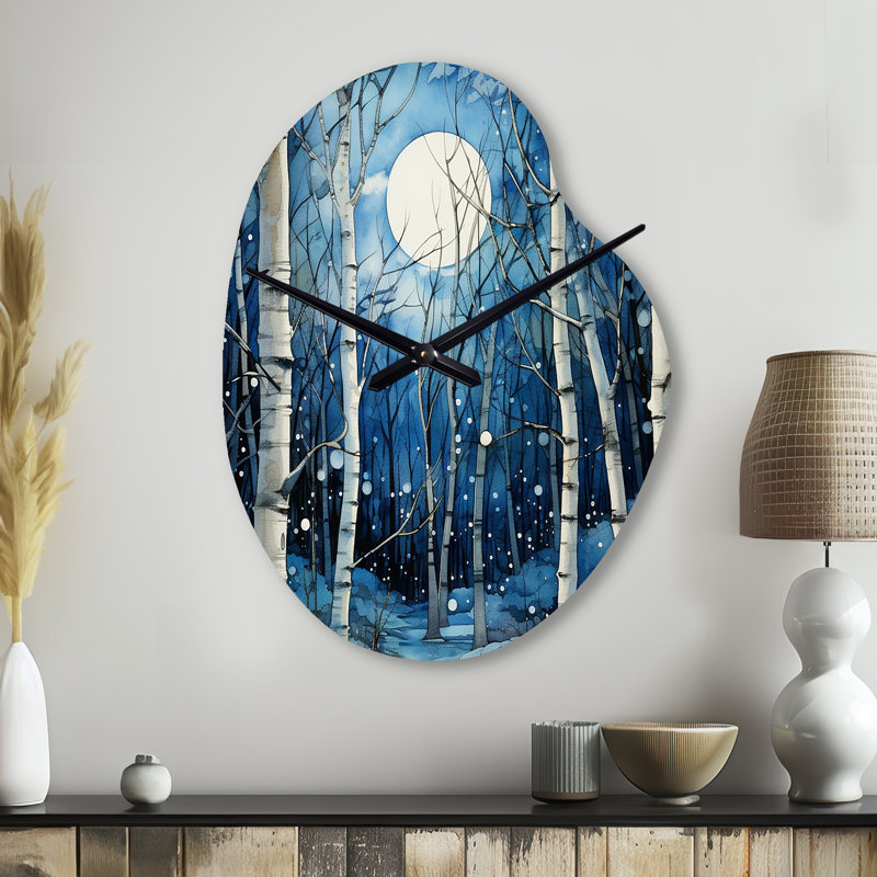 Horloge murale Birch Woods Mystic Moonlight I - Birch, Petit