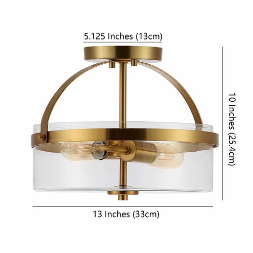 Greyleigh™ Willbanks Glass Semi Flush Mount & Reviews | Wayfair