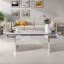 Table basse de luxe à miroir rectangulaire avec verre trempé cannelé et bords arrondis
