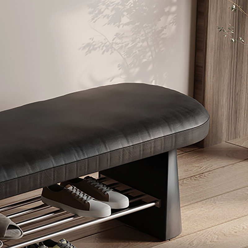 31.5 Shoe Changing Stool Shoe Storage Stool, Black