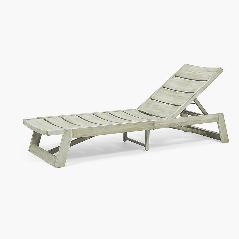 Wooden Chaise Lounge, Gray