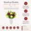 Composition de renoncules et d'hortensias dans un grand vase en pierre