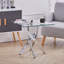 Shapiro Glass Top Cross Legs End Table