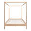 Structure de lit à baldaquin en bois massif avec support de lattes, aucun sommier requis-1345017554