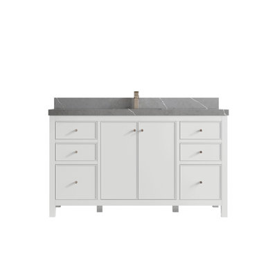 Meuble-lavabo simple 60 po avec plateau Chicago