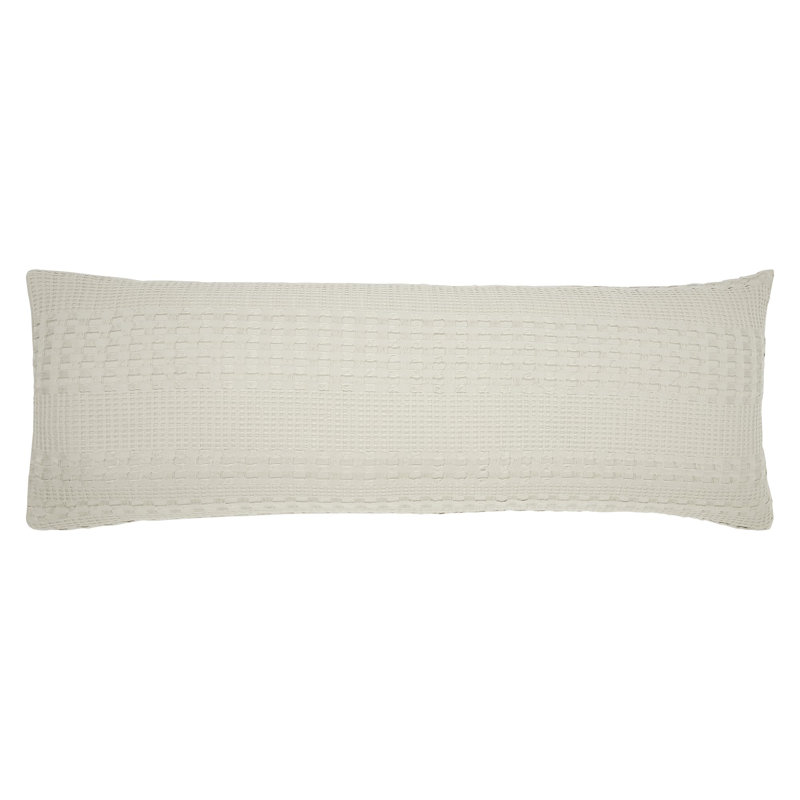 Housse de coussin naturel Waffle Weave, Simple, Tanné, Rectangle H 20 po x l 54 po