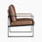 Daquan 24.5'' Modern & Contemporary Accent Chair with Faux Leather Upholstery, Exposed Metal Frame, Loose Back Cushion-2007974500