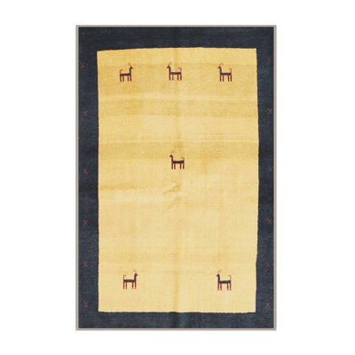 Tapis beige/noir contemporain