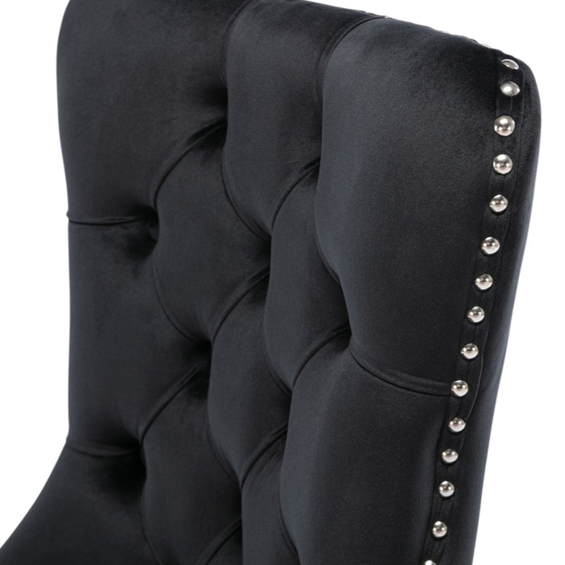 2 Pcs High-End Tufted Solid Wood Contemporary Velvet Upholstered Dining Chair With Wood Legs Nailhead Trim,Upholstered dining room chair,dinning chair,kitchen chair