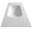 Meuble-lavabo de salle de bain en résine solide à surface solide - blanc mat, 6,87 po de hauteur, empreinte adaptable, qualité, lavabo facile à faire, profondeur de 40,48 po, décoloration, utilisation confortable