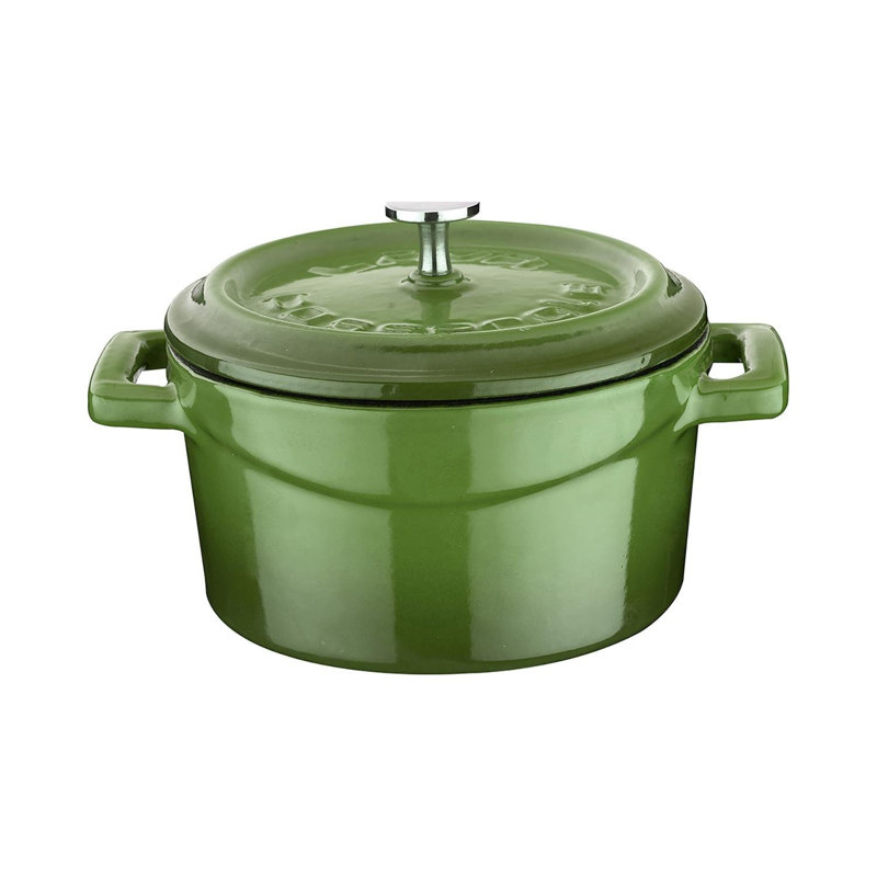 Diamètre de la fonte: H 4 po: 2 po 13 oz Faitout rond en fonte, Vert olive